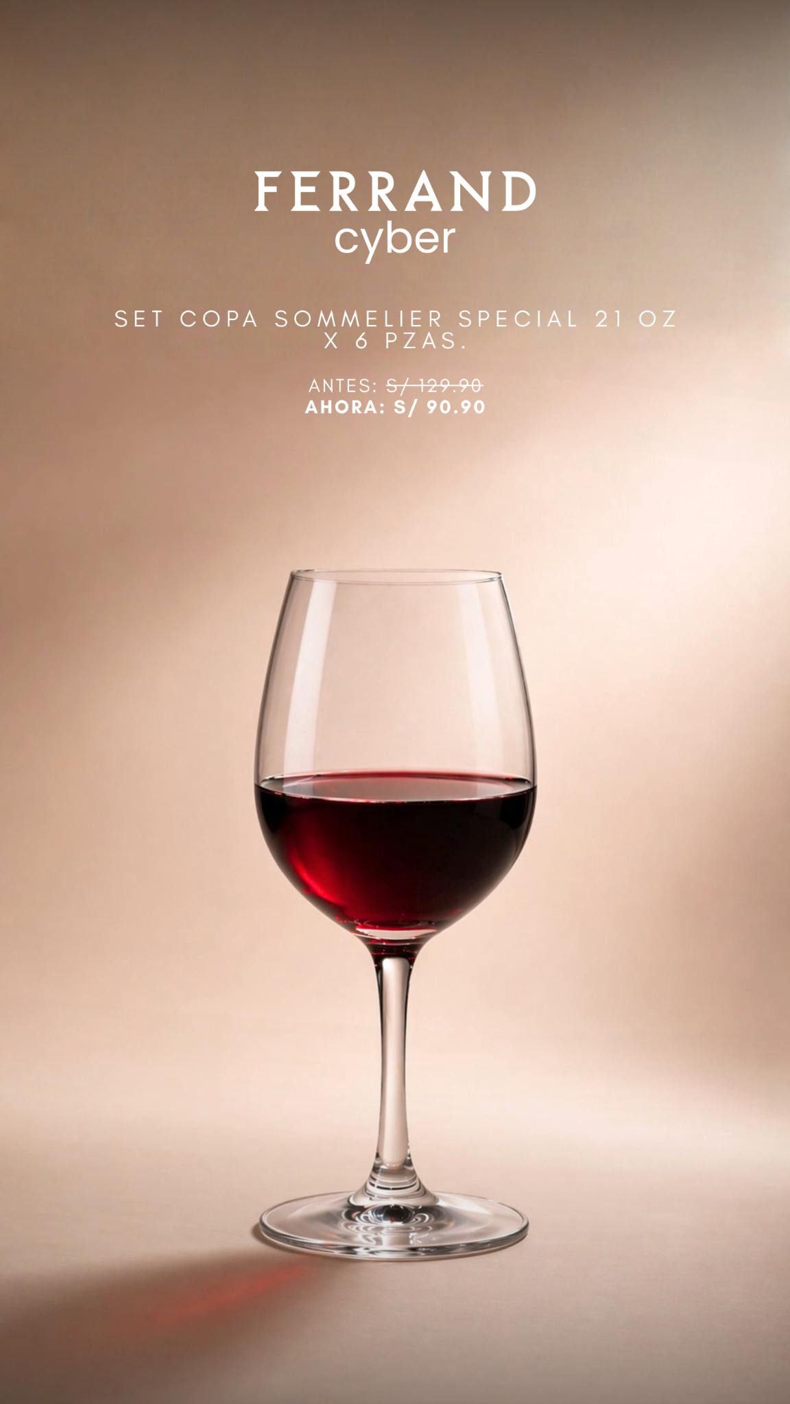 Arte Cyber Ferrand: set de copas sommelier 21 oz x6 a S/90.90
